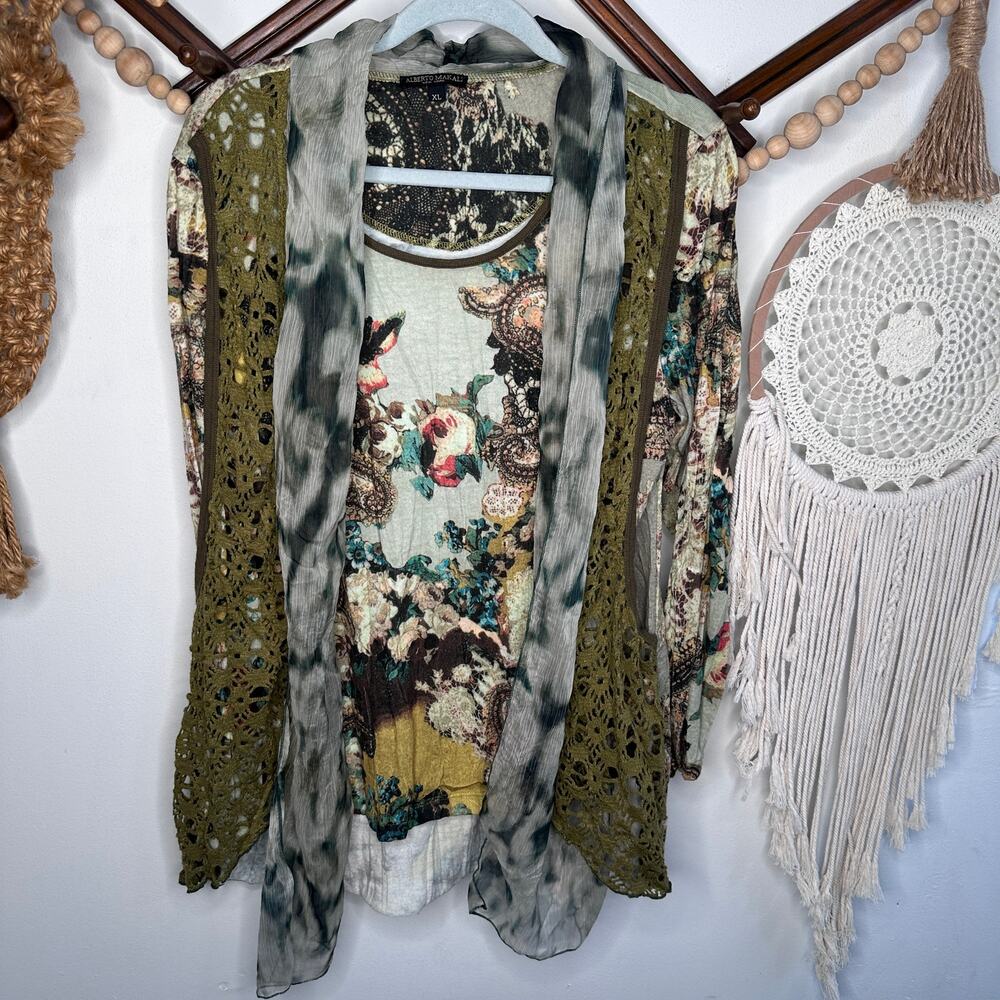 Alberto Makali Boho Multi Piece Overlay Tunic Top